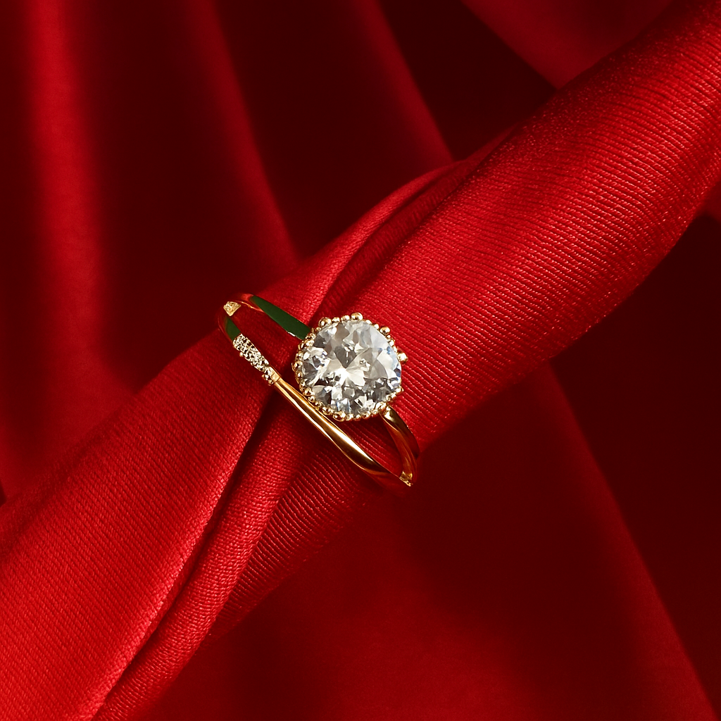 Double Layer Diamond Ring