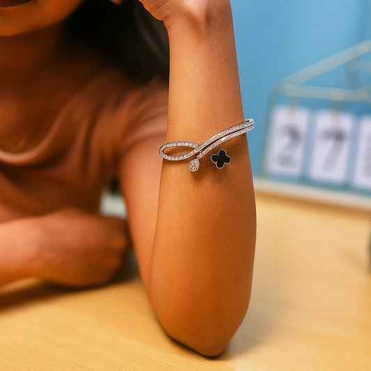 Black Flower Bracelet