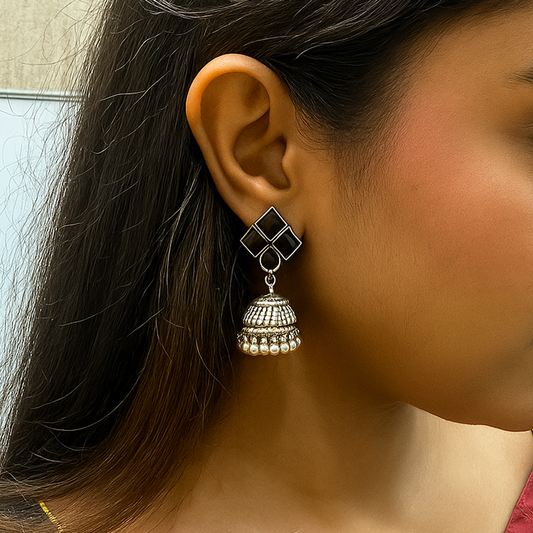 Black Designer Jhumkas