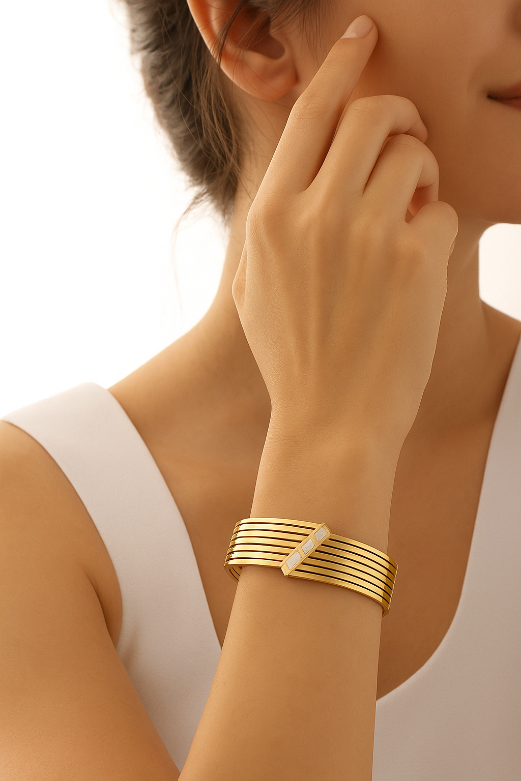 Multi Layer Diamond Cut Designer Bracelet