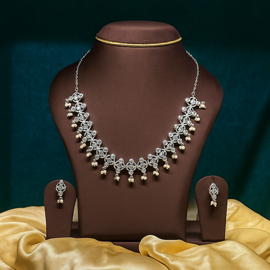 Circle Stone Oxidised Navratri Set