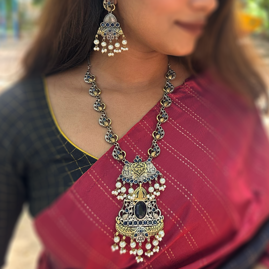 Royal Oxidised Pearl Set
