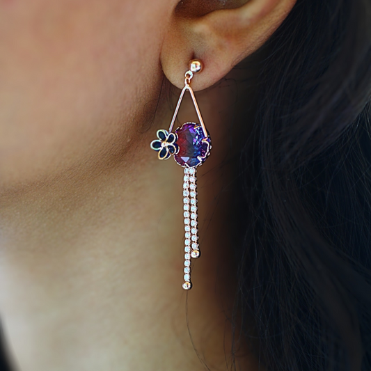 Purple Stone Earring