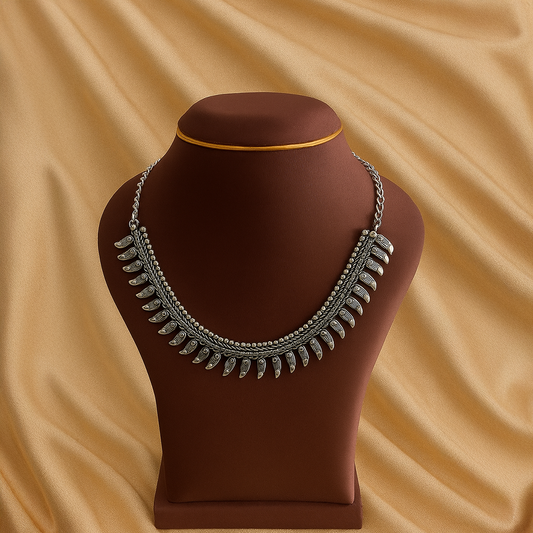 Sword Shape Oxidised Necklace