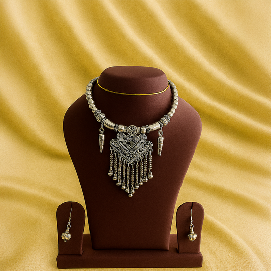 Beads Drop Oxidised Set