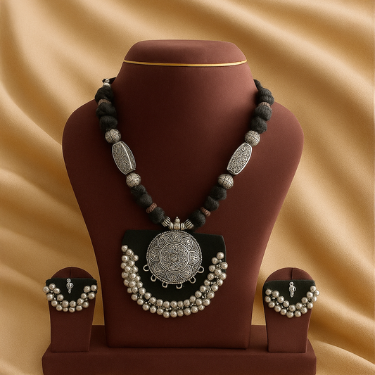 Elegant Black Oxidised Navratri Set