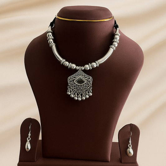 Deepam Shaped Oxidised Set