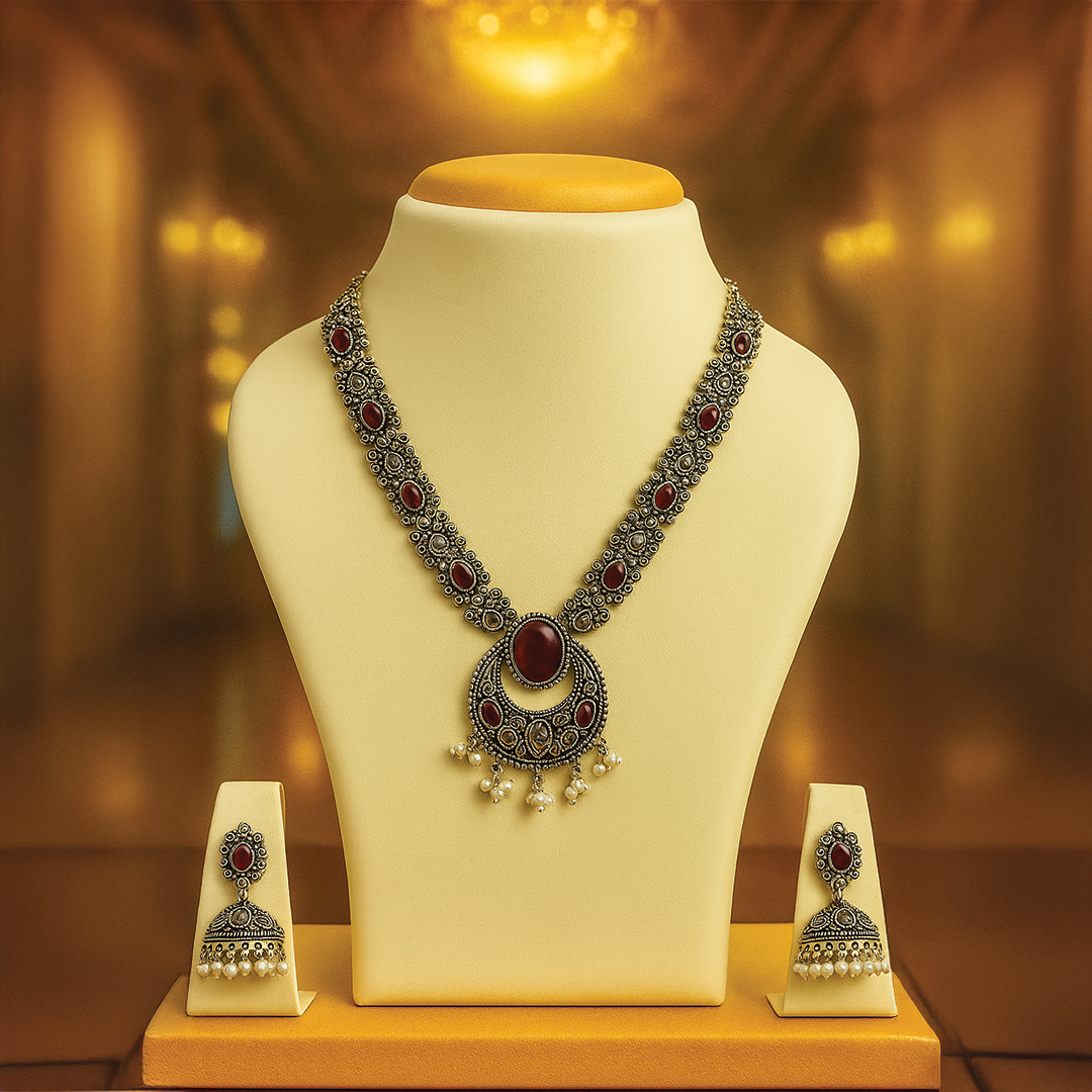 Red Pearl Oxidised Set