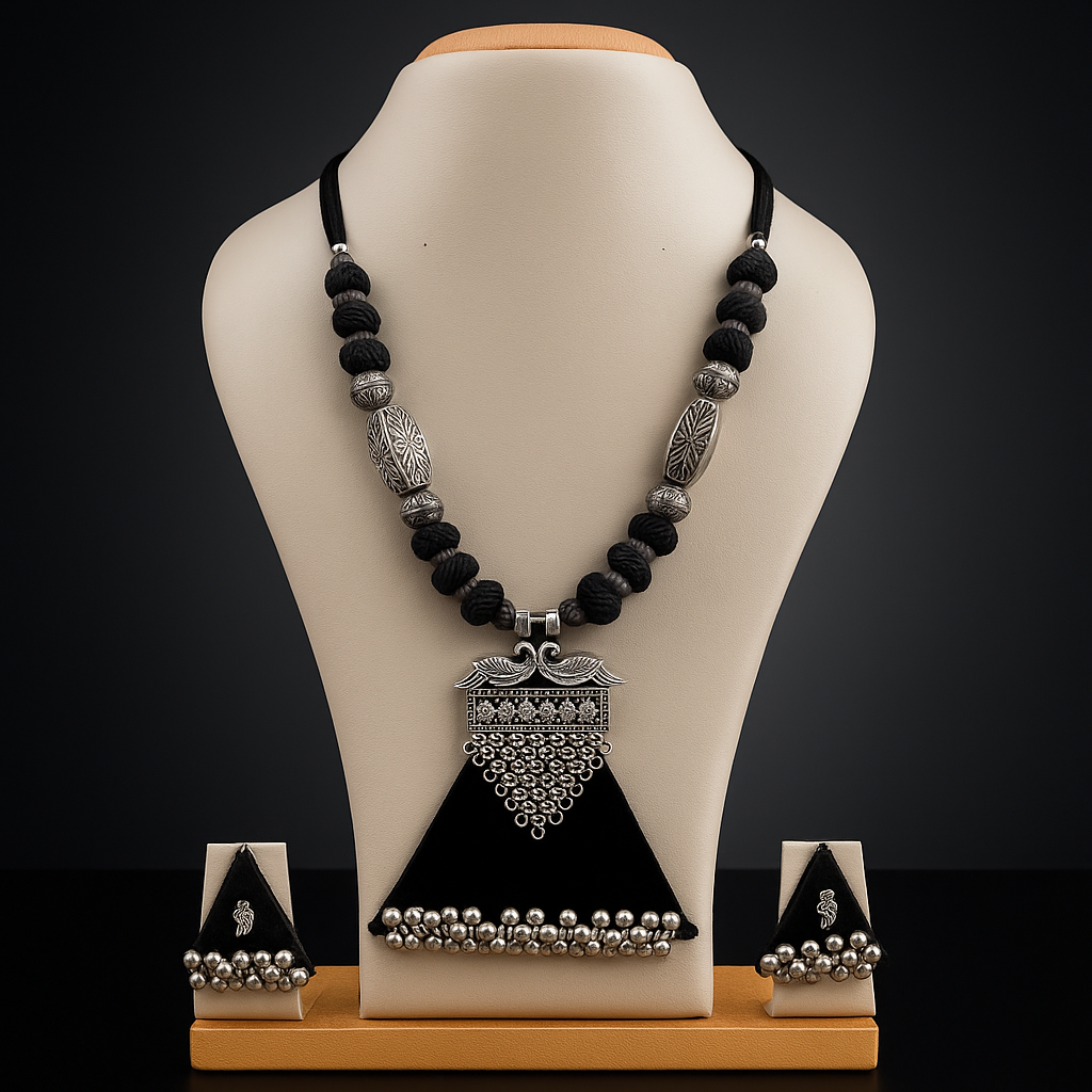 Triangle Shape Oxidised Set