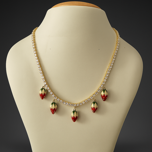 Mini Strawberries Pendant Chain