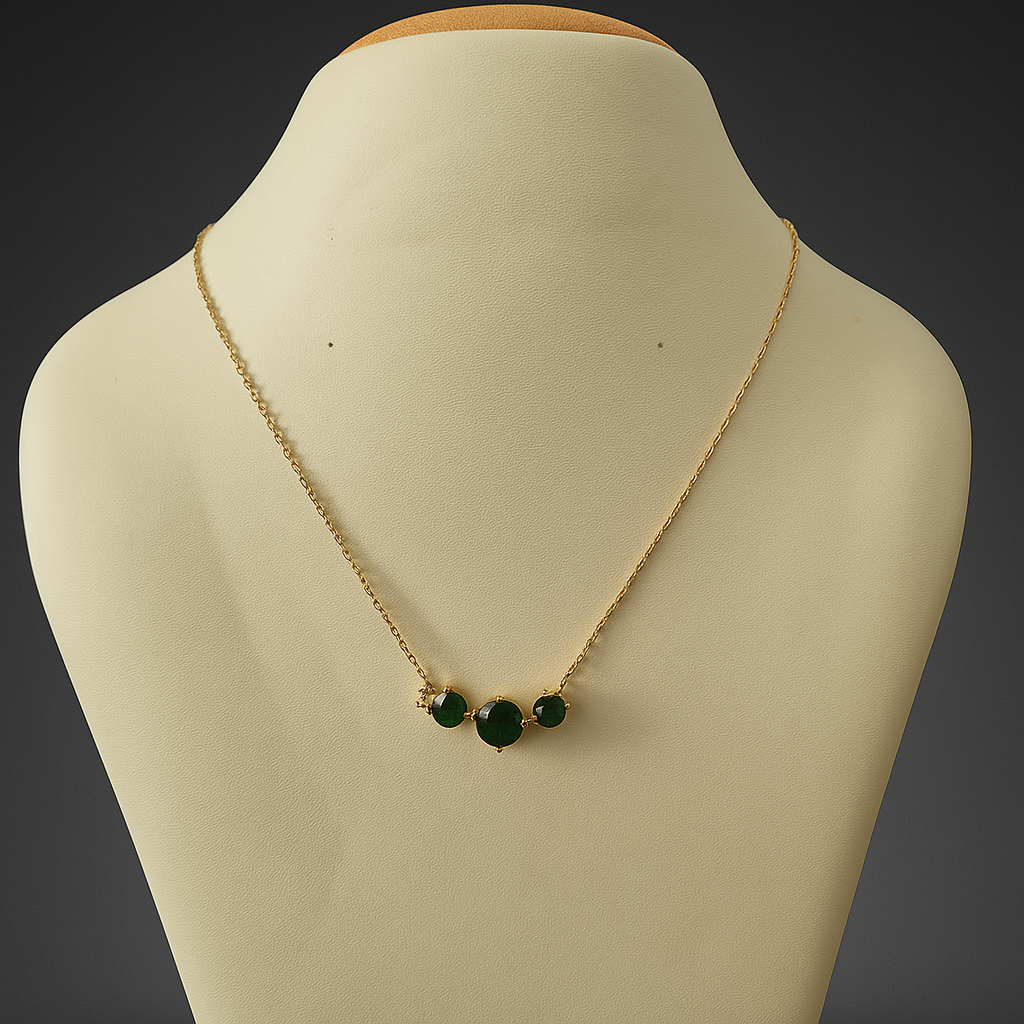 Circle And Mini Heart Pendant Chain