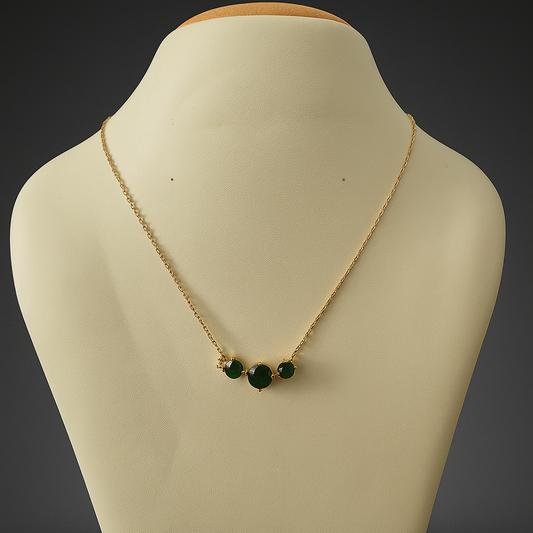Circle And Mini Heart Pendant Chain