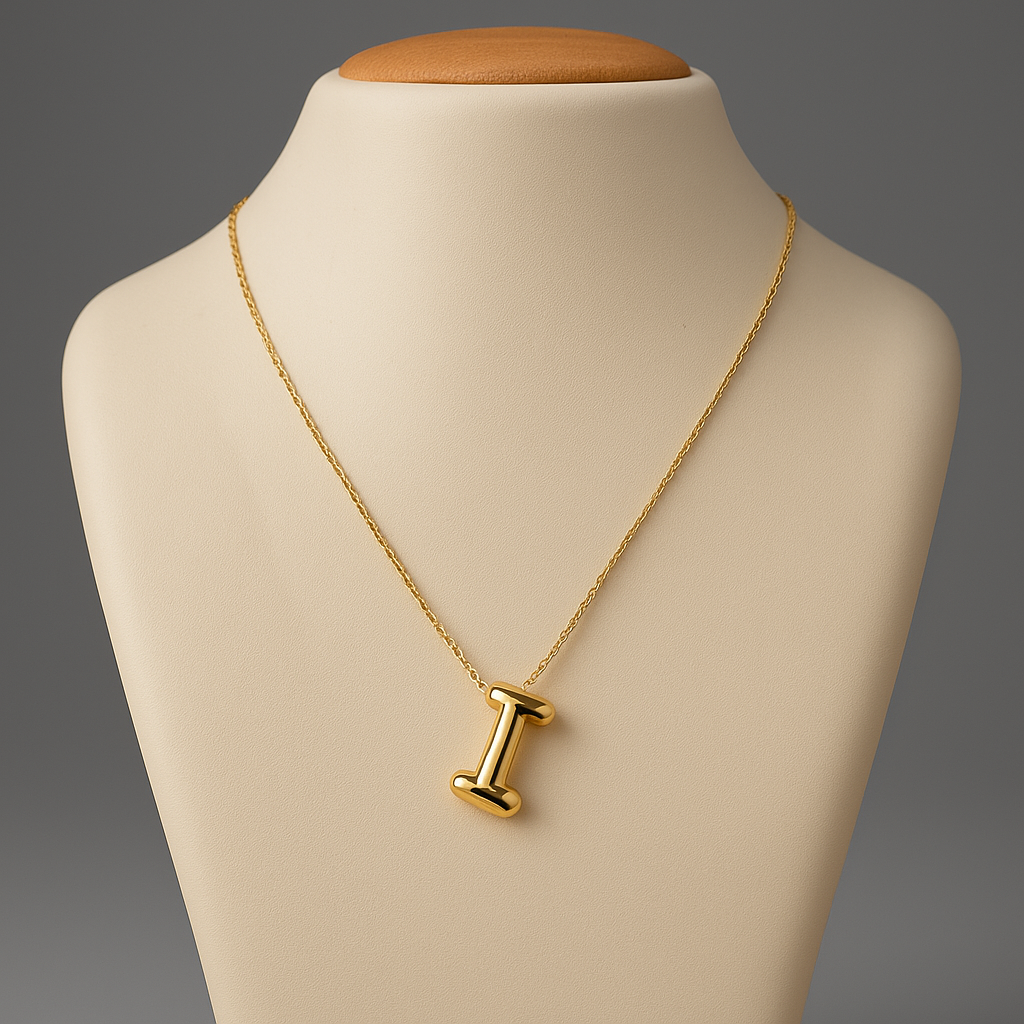 I Initial Pendant Chain