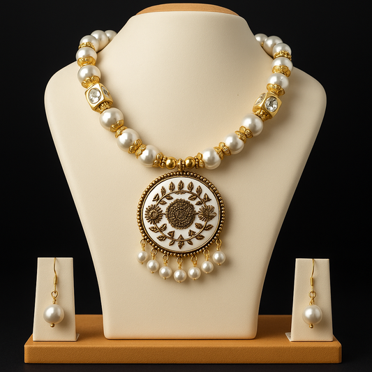Circle Motif Necklace Set