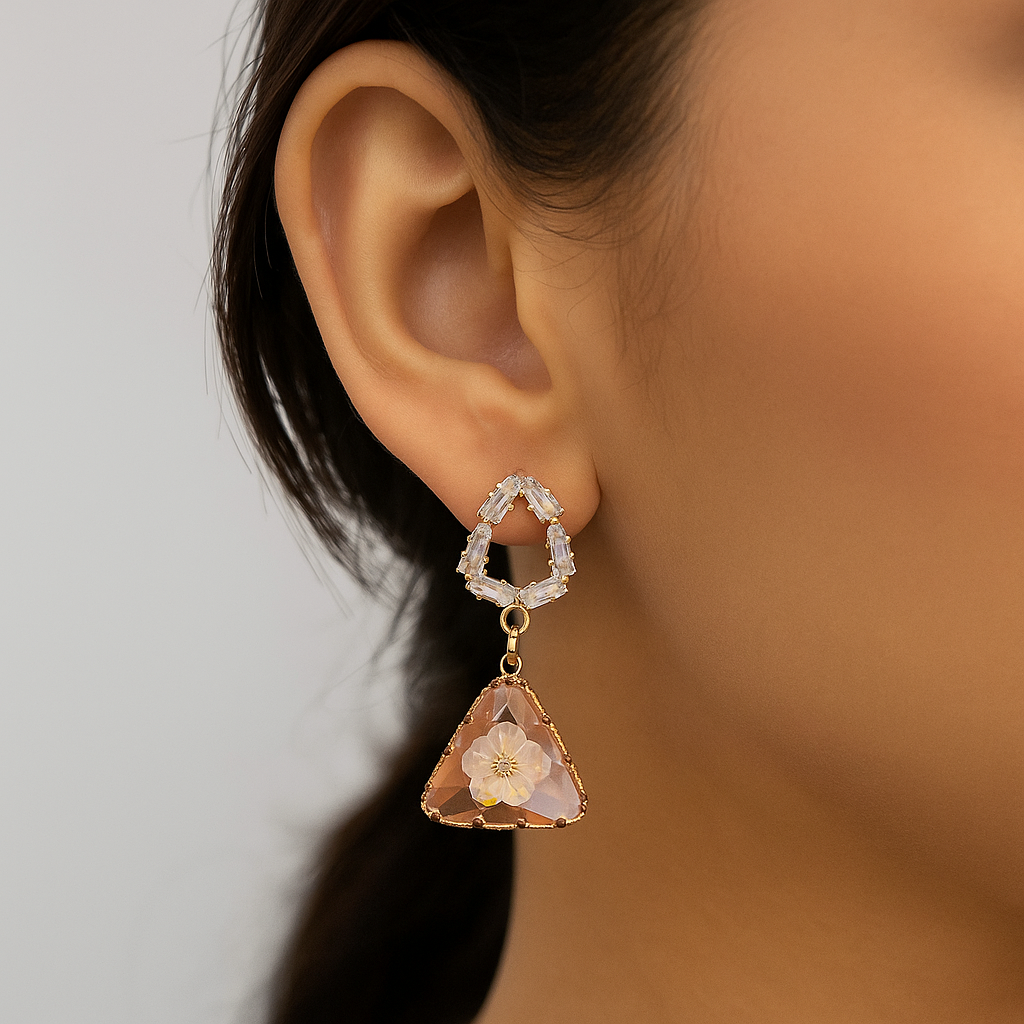 Dual traingle earring