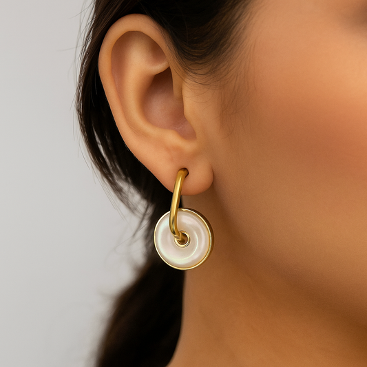 White stone earring
