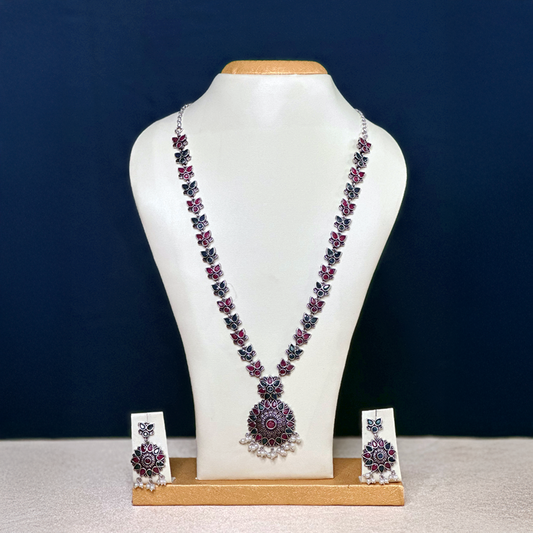 Multi Color Oxidised Navratri Set